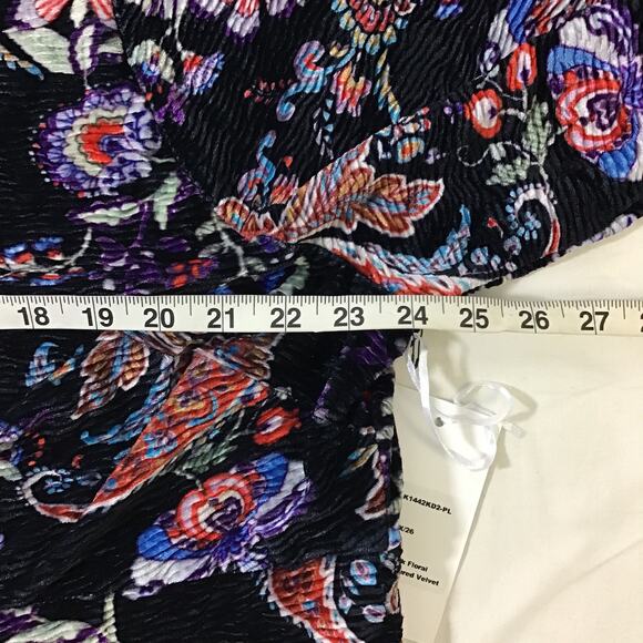 UNIQUE VINTAGE 5X 26 Plus black floral stretch velvet winter midi dress NWT b166 - Picture 6 of 7